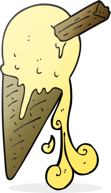 Orijinal freehand çizilmiş dondurma külahı