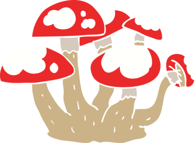 Orijinal düz renkli çizgi film mantarları