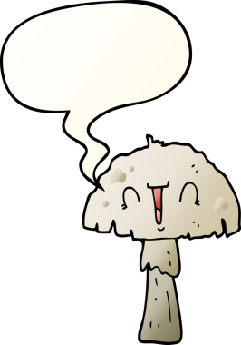 Düz eğimli konuşma baloncuklu orijinal mantar.