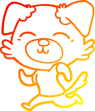 Bir çizgi film köpeğinin orjinal sıcak çizgi çizimi