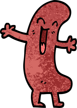 Orijinal grunge desenli çizgi film mutlu sosis