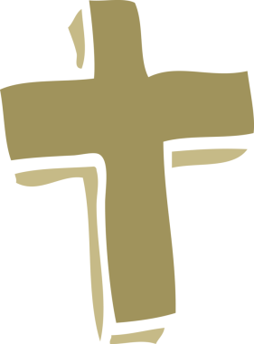 Orijinal karikatür ahşap haç