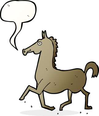 Konuşma balonlu orijinal çizgi film atı