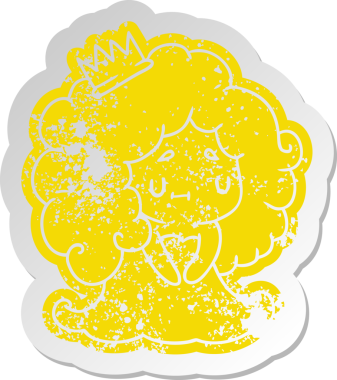 Kawai Prensesi 'nin eski çizgi film çıkartması.