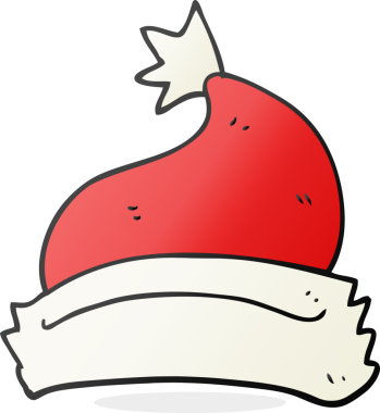 Orijinal karikatür çizilmiş Noel şapkası