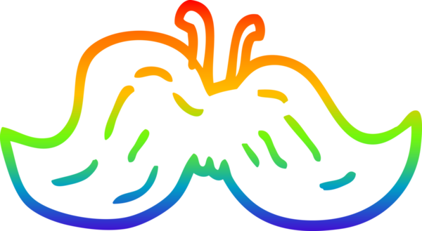 Orijinal gökkuşağı gradyan çizgi çizimi Bir çizgi film bıyığı