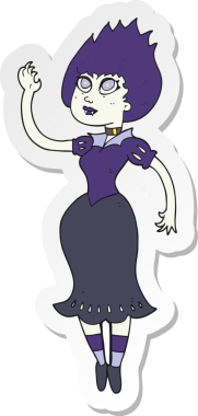 Çizgi filmdeki vampir kızın orijinal çıkartması.