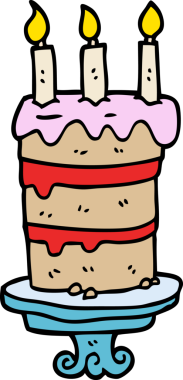 Orijinal karikatür karalama doğum günü pastası