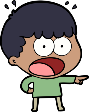 Orijinal karikatür şok adam işaret