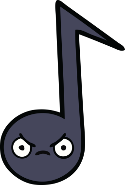 Orijinal, şirin bir nota karikatürü.