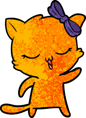 Kafasında fiyonk olan orijinal çizgi film kedisi.