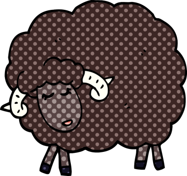 Orijinal karikatür kara koyun