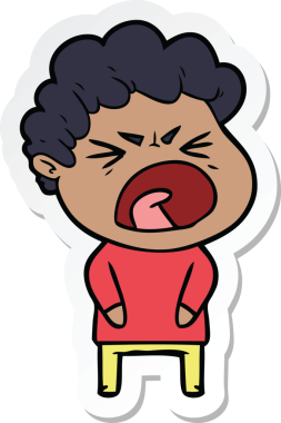 Öfkeli bir adamın orijinal çıkartması.