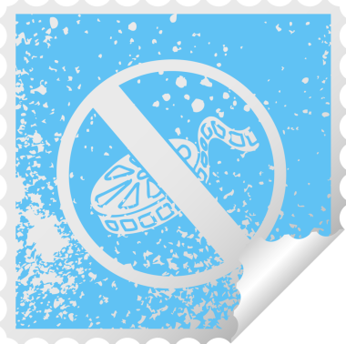 Orijinal sıkıntılı kare soyma etiketi, film yasaktır işareti.