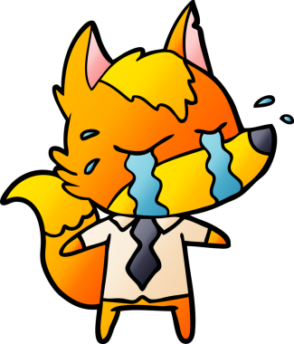 Orijinal üzgün küçük tilki çizgi film karakteri