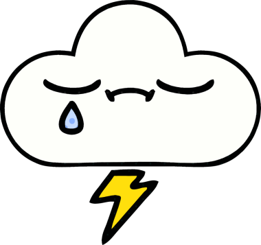 Orijinal çizgi roman tarzı bir gök gürültüsü bulutu.