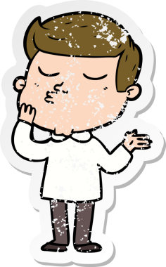 Çizgi film mankeni somurtuyor.