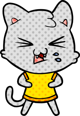 Orijinal çizgi film kedisi tıslama