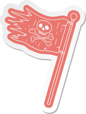 Korsan bayrağının orijinal karikatür çıkartması