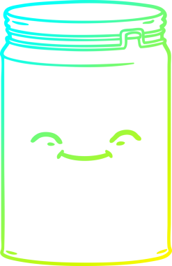 Çizgi film kavanozunun orijinal soğuk gradyan çizimi