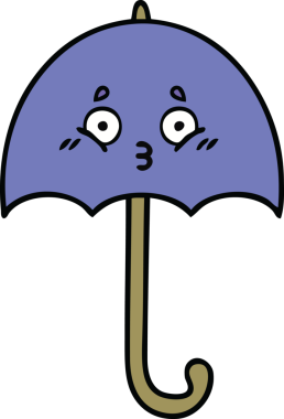 Orijinal şirin şemsiye karikatürü.