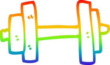 Orijinal gökkuşağı gradyan çizgi çizimi bir çizgi spor salonu ağırlığı