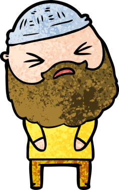 Sakallı orijinal karikatür adamı.