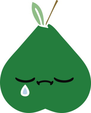 Orijinal düz renkli armut karikatürü