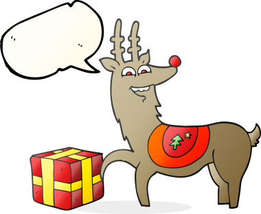 Orijinal serbest konuşma balonu karikatürü Noel Ren Geyiği