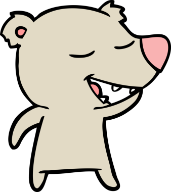 Bir insan tarafından çizilmiş orijinal çizgi film ayısı.