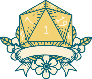 Orijinal Retro Dövme Biçimi Doğal bir d20 zar atma