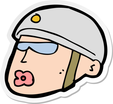 Çizgi film polis kafasının orijinal çıkartması.