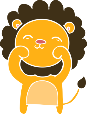 Orijinal düz renk çizgi film aslanı