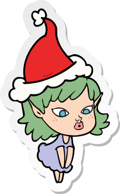 Noel Baba şapkası takan elf bir kızın orijinal el yazısı.