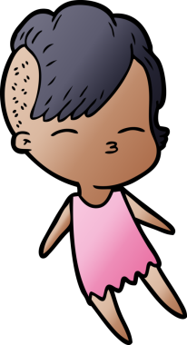 Orijinal çizgi film kızı şaşı.