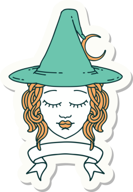 Sancaklı bir insan cadı karakterinin orijinal çıkartması