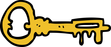 Bir insan tarafından çizilmiş orijinal çizgi film anahtarı