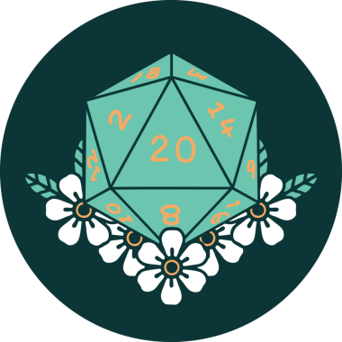 Çiçekli 20 D20 zarının orijinal simgesi