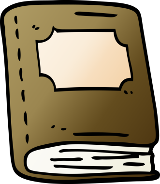 Orijinal karikatür eski deri kitap