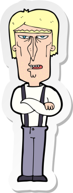 Kızgın bir adamın orijinal çıkartması.