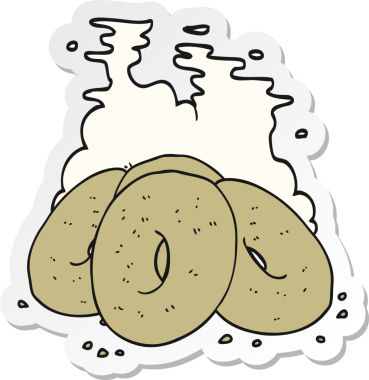 Çizgi film simit çıkartması.