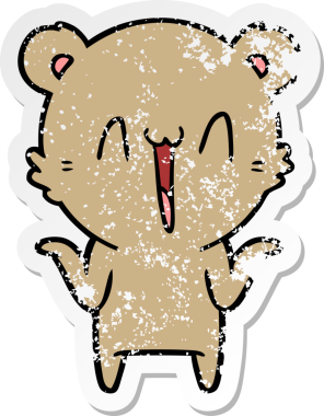 Mutlu ayı çizgi filminin orijinal üzgün çıkartması.