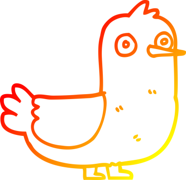 Bir karikatür martısının orijinal sıcak çizgi çizimi