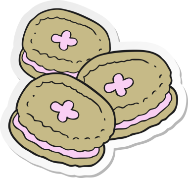 Çizgi film bisküvilerinin orijinal çıkartması.