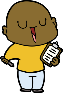 Orijinal mutlu çizgi film kel adam.