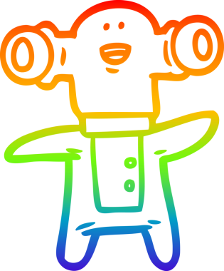 Orijinal gökkuşağı gradyan çizimi dost bir uzaylı çizgi filminin