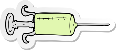 Eski bir iğnenin orijinal çıkartması.