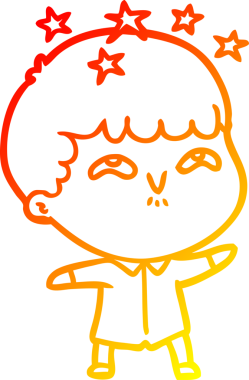 Bir çizgi filmin orjinal, sıcak, çizgi film karakteri hayrete düşmüştü.