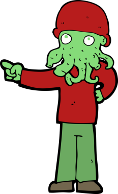 Orijinal çizgi film uzaylı canavar adam