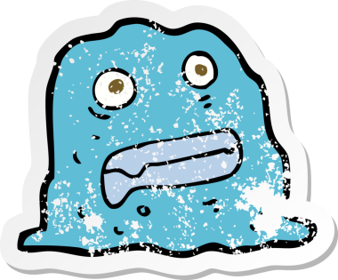 Çizgi film yaratığının orijinal gerilmiş yapıştırması.